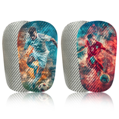 New Type of Shin Guards with Edges Carbon Fiber Shin Guards Sublimation Shin Pad Custom Soccer Shin Guards Textured Shin Guard