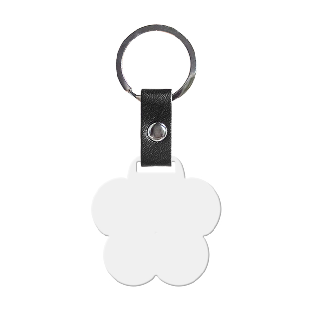 New Arrival Personalized Sublimation PU Leather Keychain Stainless Steel Keyring Double-side Printable