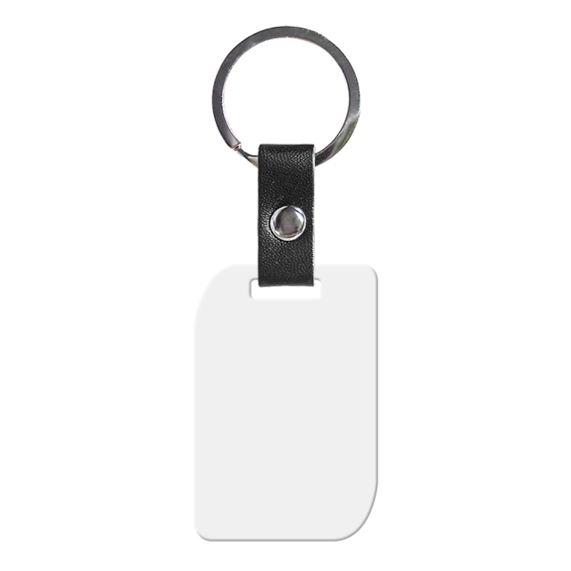 New Arrival Personalized Sublimation PU Leather Keychain Stainless Steel Keyring Double-side Printable