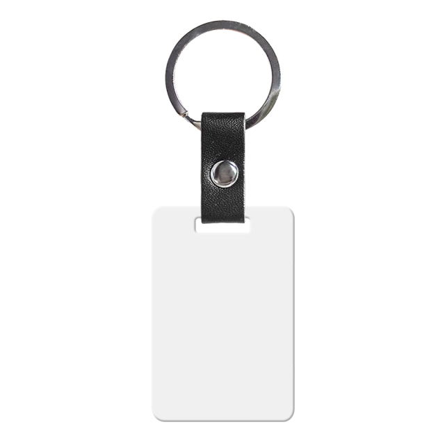 New Arrival Personalized Sublimation PU Leather Keychain Stainless Steel Keyring Double-side Printable