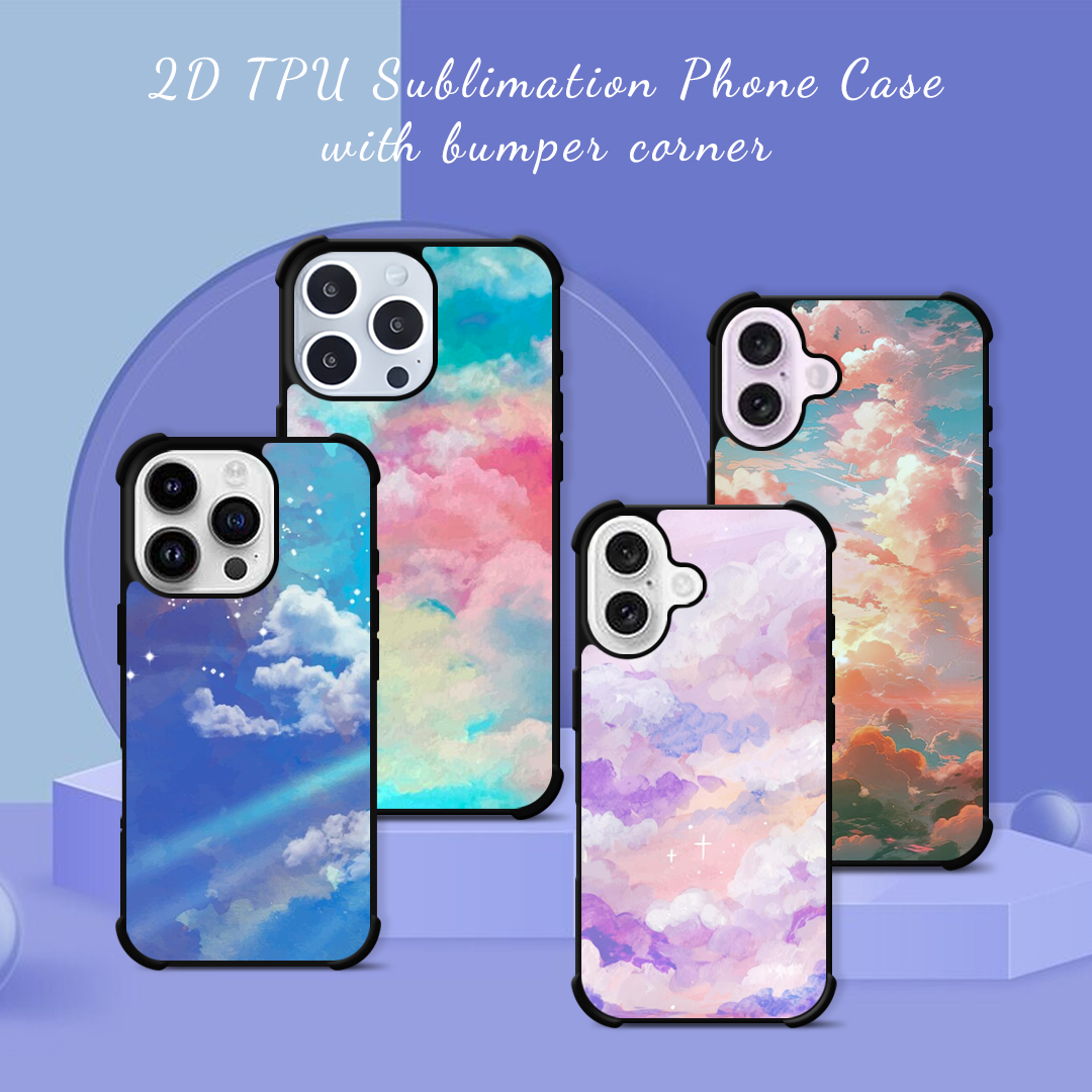 Strong Protection! For iPhone 16 Series Four Corner Anti-drop 2D TPU Phone Case Phone Cover With Metal Insert For Sublimation Printing