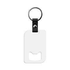 New Arrival Personalized Sublimation Blank Bottle Opener Keychain Beer Opener PU Leather + Metal Keyring