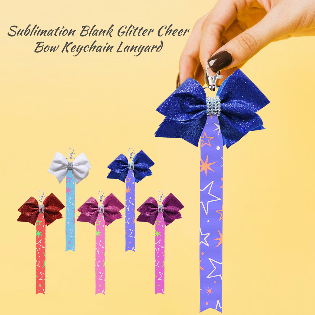 New Arrival Sublimation Blank Bowknot Keychain Fabric Keyring Double Side Printable Key Chain