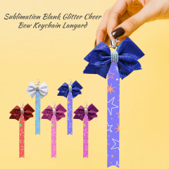 New Arrival Sublimation Blank Bowknot Keychain Fabric Keyring Double Side Printable Key Chain