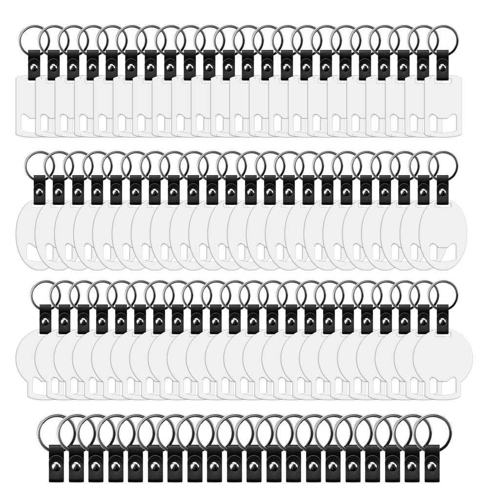 New Arrival Personalized Sublimation Blank Bottle Opener Keychain Beer Opener PU Leather + Metal Keyring