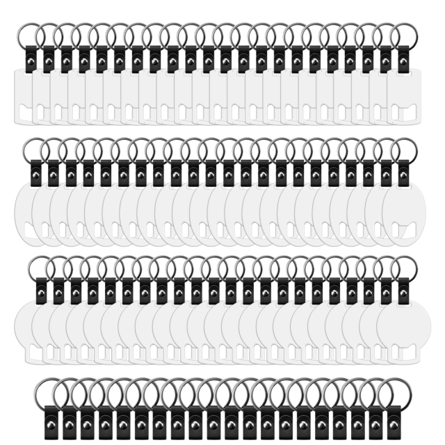 New Arrival Personalized Sublimation Blank Bottle Opener Keychain Beer Opener PU Leather + Metal Keyring