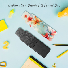 Sublimation Pencil Holder Bag Customized Blank PU Leather Pencil Case