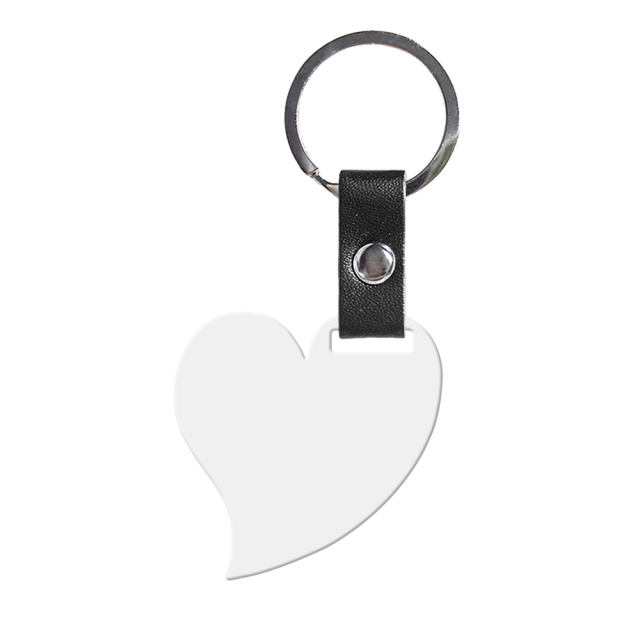 New Arrival Personalized Sublimation PU Leather Keychain Stainless Steel Keyring Double-side Printable