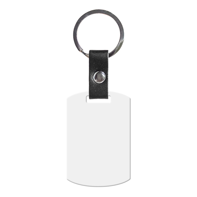 New Arrival Personalized Sublimation PU Leather Keychain Stainless Steel Keyring Double-side Printable