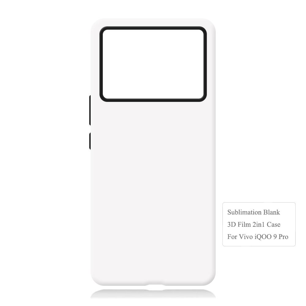 New Arrival 3D 2in1 Film Case Sublimation Cover Customized DIY Cell Phone Case for Vivo IQOO 8,9,10,11 Series