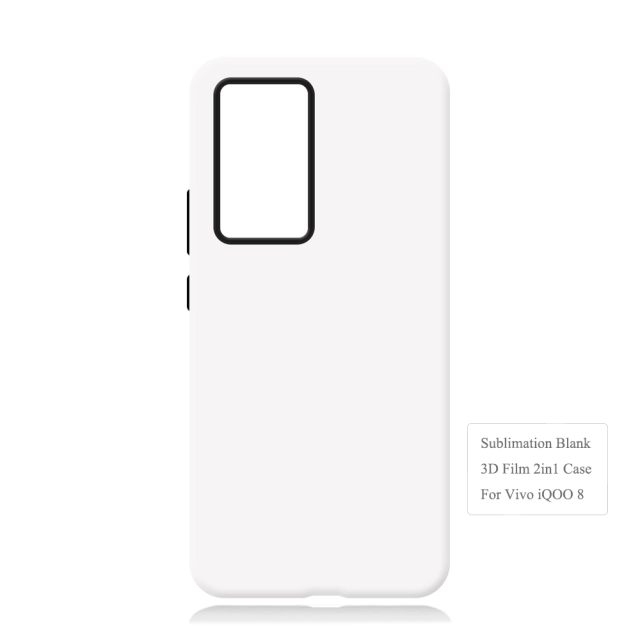 New Arrival 3D 2in1 Film Case Sublimation Cover Customized DIY Cell Phone Case for Vivo IQOO 8,9,10,11 Series