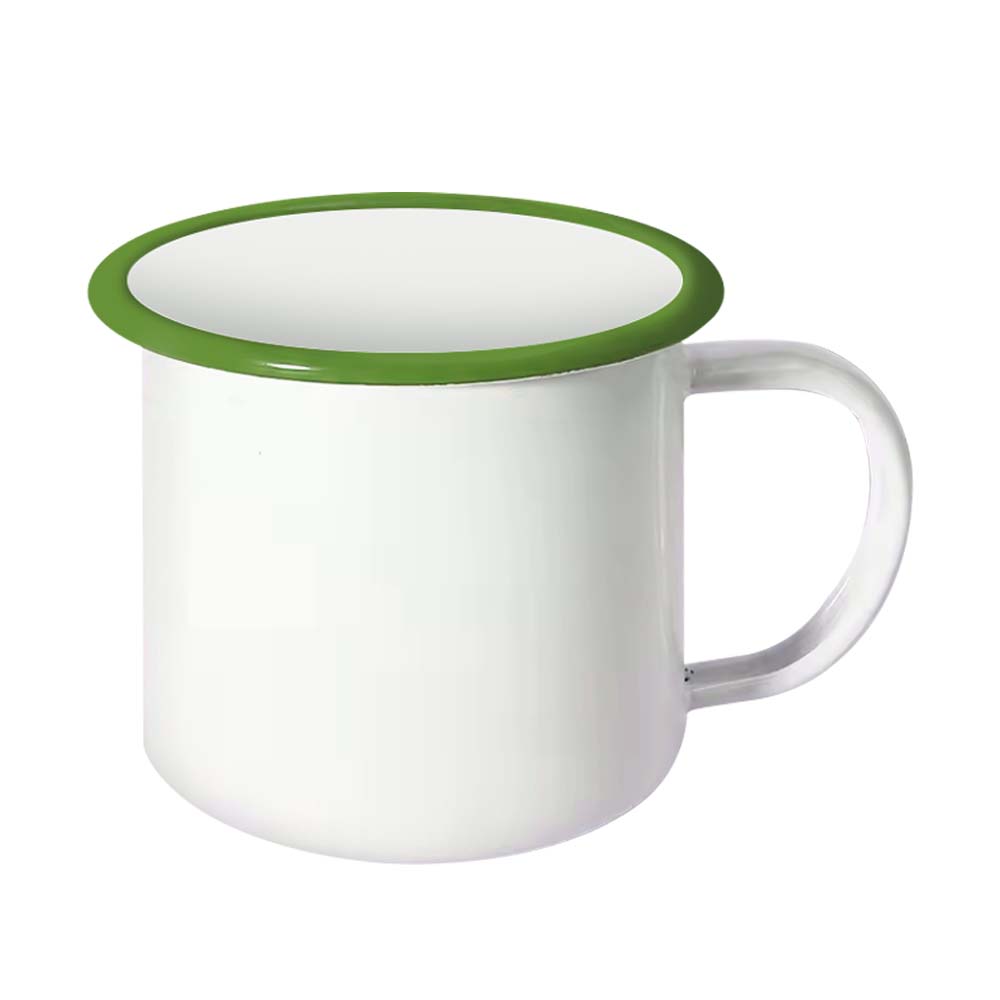 Sublimation Blank Enamel Cup with Colored Edge 350ml Cup 9 Colors Available