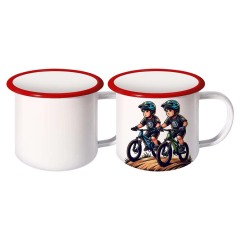 Sublimation Blank Enamel Cup with Colored Edge 350ml Cup 9 Colors Available