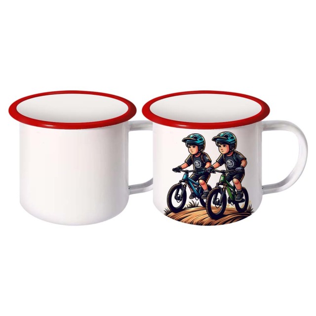 Sublimation Blank Enamel Cup with Colored Edge 350ml Cup 9 Colors Available