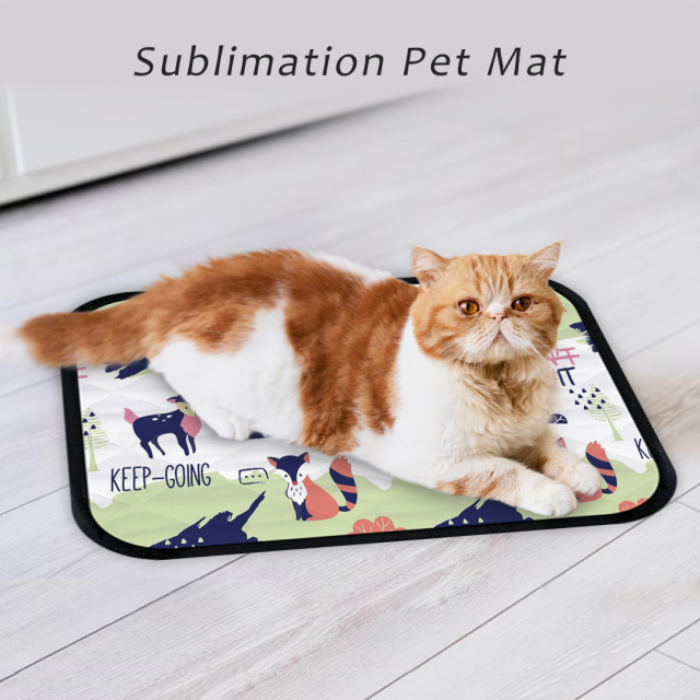 Custom Blank Sublimation Pet Mat Flannel Lovely Cat & Dog Printable Pet Mat