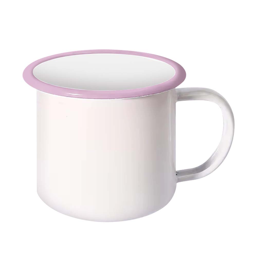 Sublimation Blank Enamel Cup with Colored Edge 350ml Cup 9 Colors Available