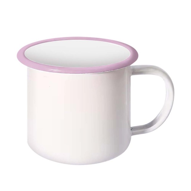 Sublimation Blank Enamel Cup with Colored Edge 350ml Cup 9 Colors Available