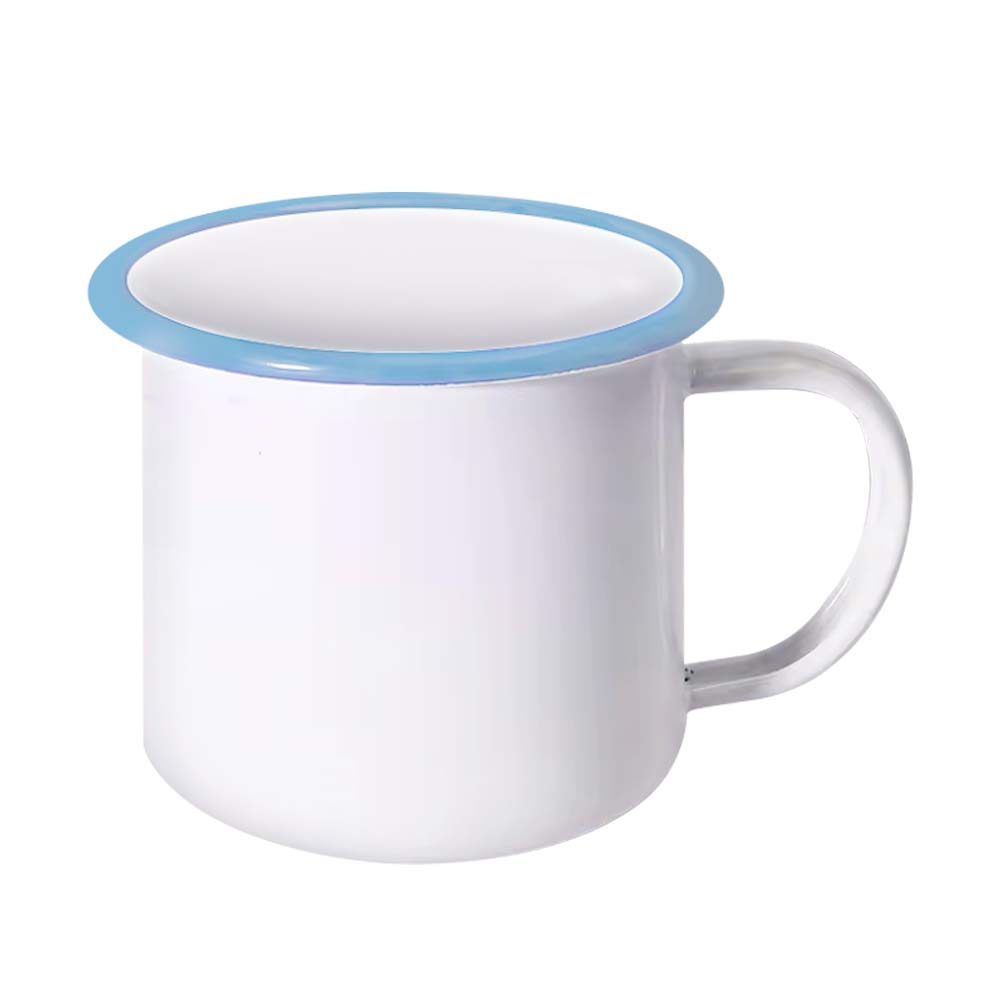 Sublimation Blank Enamel Cup with Colored Edge 350ml Cup 9 Colors Available