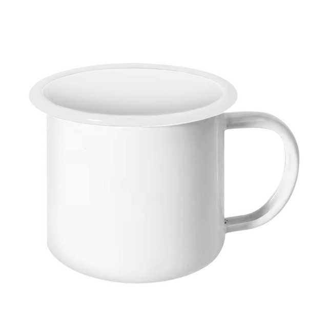 Sublimation Blank Enamel Cup with Colored Edge 350ml Cup 9 Colors Available