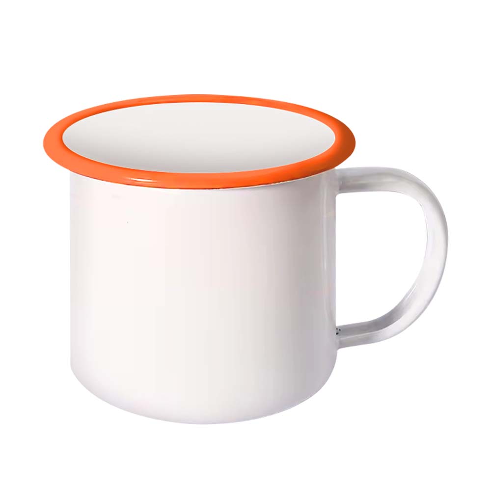 Sublimation Blank Enamel Cup with Colored Edge 350ml Cup 9 Colors Available