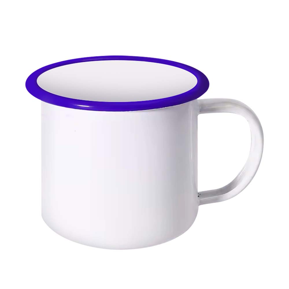 Sublimation Blank Enamel Cup with Colored Edge 350ml Cup 9 Colors Available