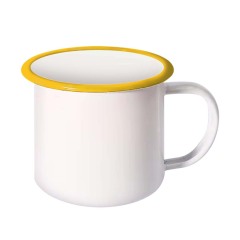 Sublimation Blank Enamel Cup with Colored Edge 350ml Cup 9 Colors Available