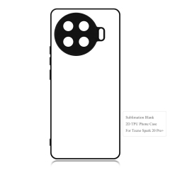 New Arrival For Tecno Spark 20 Pro+  Sublimation 2D TPU Phone Case Cover With Aluminum Insert
