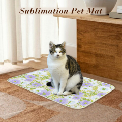Custom Blank Sublimation Pet Mat 40x60cm Mat Short Plush Pet Mat Lovely Cat & Dog Printable Pet Mat