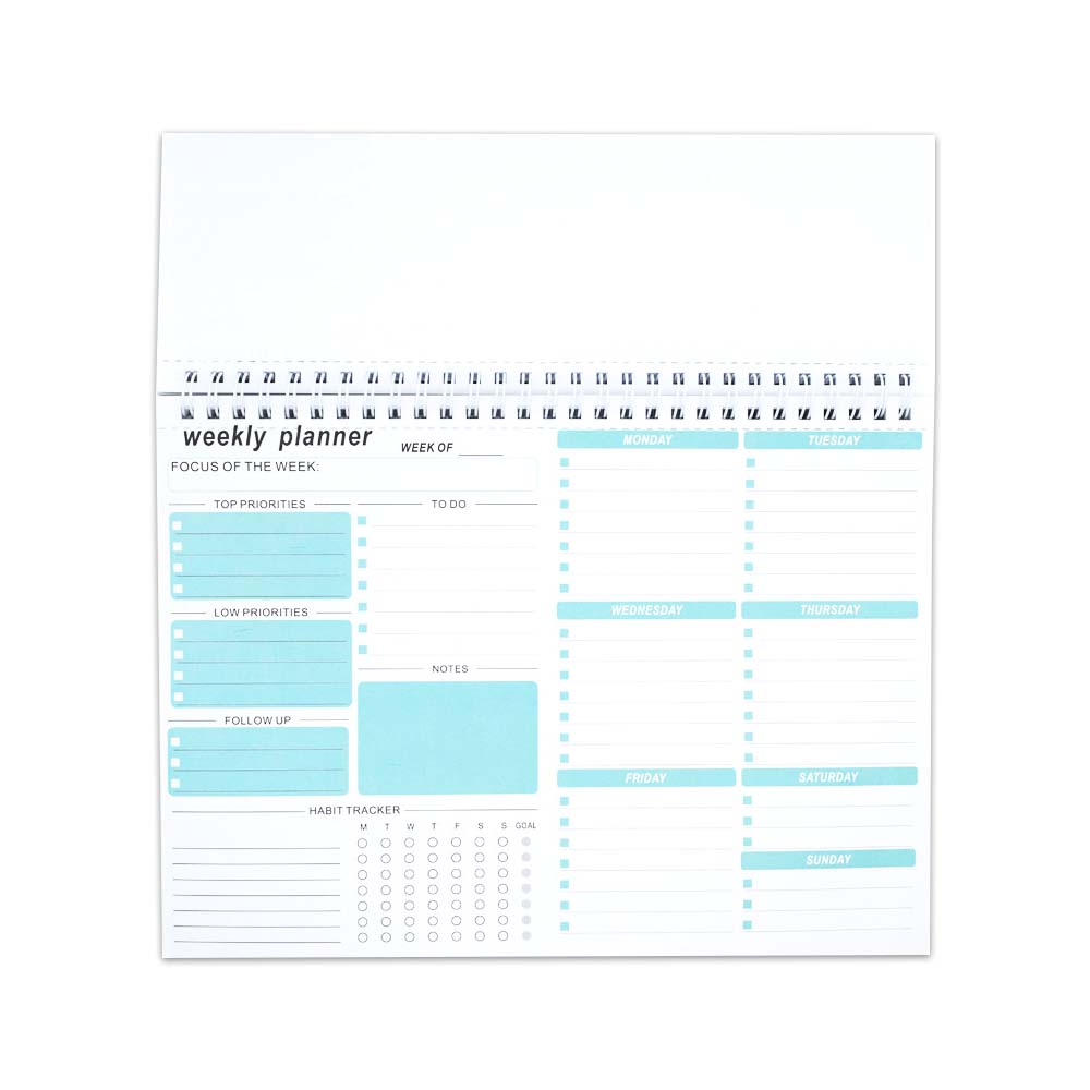 New Arrival Sublimation Blank Coil Weekly Planner B5 Notebook Weekly To Do Undated Calendar Travelers Journal Book