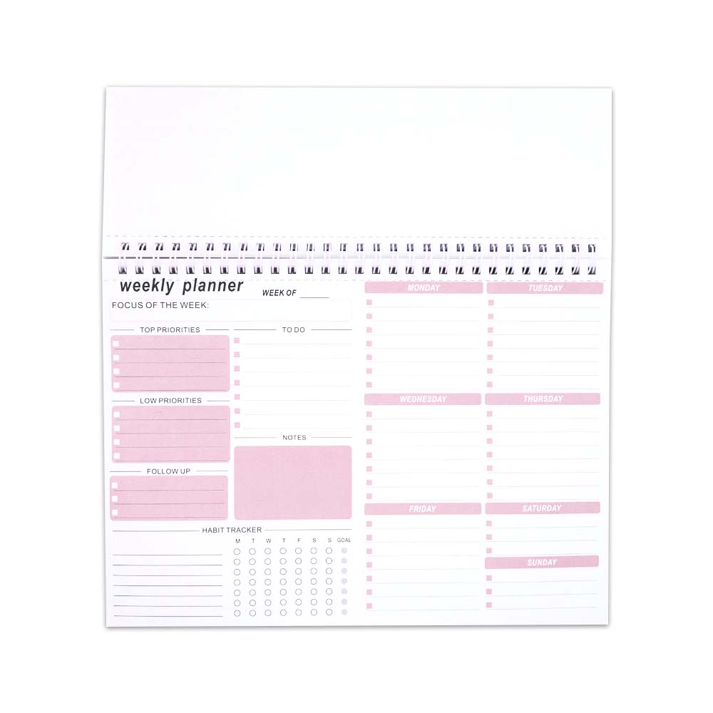 New Arrival Sublimation Blank Coil Weekly Planner B5 Notebook Weekly To Do Undated Calendar Travelers Journal Book