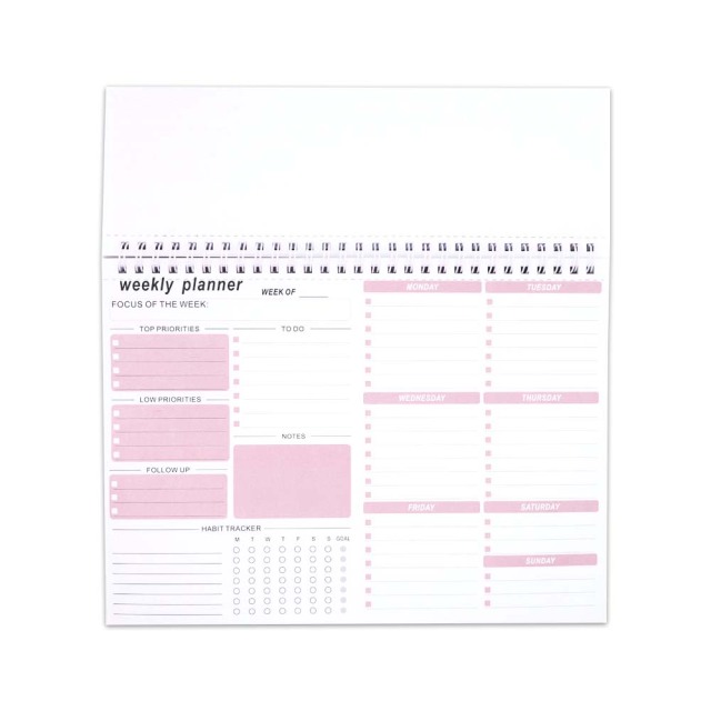 New Arrival Sublimation Blank Coil Weekly Planner B5 Notebook Weekly To Do Undated Calendar Travelers Journal Book