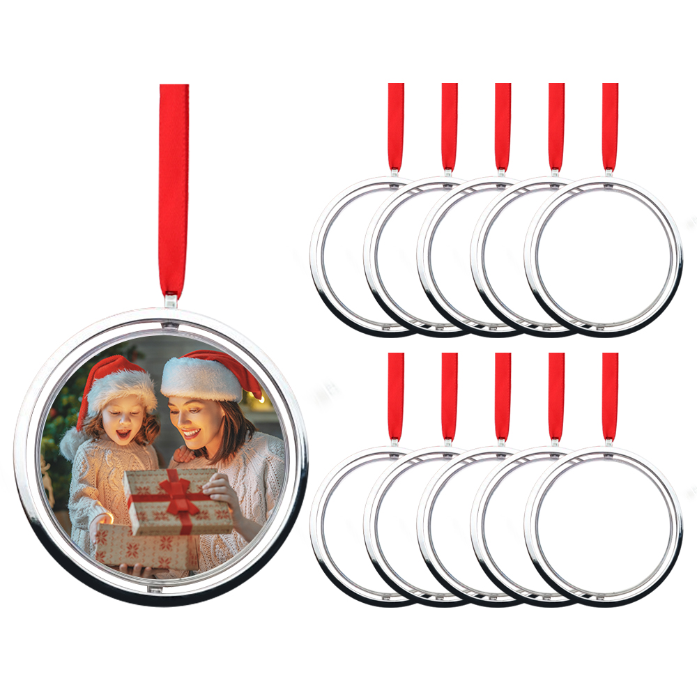 Popular Sublimation Plastic and Cardboard Christmas Ornaments DIY Decoration Rotating Hanging Decoration