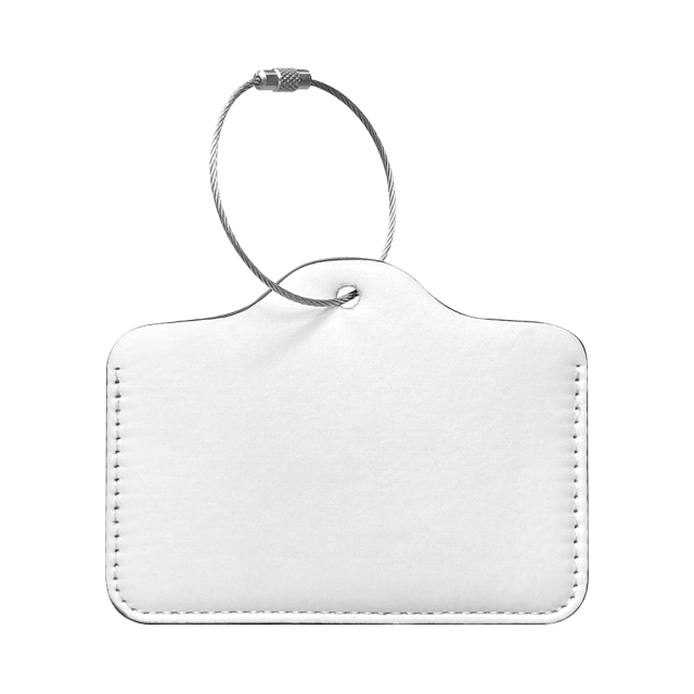 Sublimation PU Leather Work Permit/Card Holder/Card Holder/Luggage Tag with Metal Ring