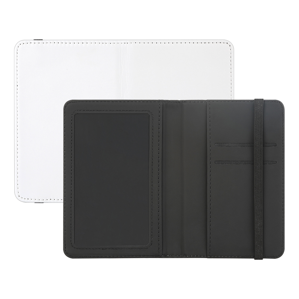 New Arrival Sublimation Gray/Black PU Leather Blank Travel Passport Holder Wallet Cover for Passport, Business Cards, Credit Cards, Boarding Passes