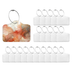 Sublimation PU Leather Work Permit/Card Holder/Card Holder/Luggage Tag with Metal Ring