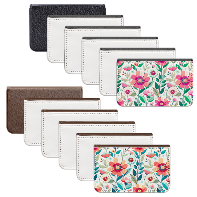 Sublimation PU Leather Business Card Box Single Side Printable Coin Credit Card Holder Diy Craft