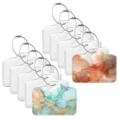 Sublimation PU Leather Work Permit/Card Holder/Card Holder/Luggage Tag with Metal Ring