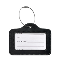 Sublimation PU Leather Work Permit/Card Holder/Card Holder/Luggage Tag with Metal Ring