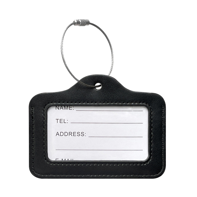 Sublimation PU Leather Work Permit/Card Holder/Card Holder/Luggage Tag with Metal Ring