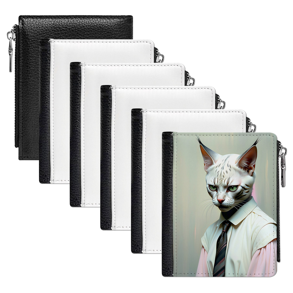 Sublimation PU Leather Wallet Heat Transfer Coin Wallet with Zipper Men's Wallet