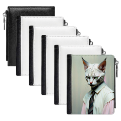 Sublimation PU Leather Wallet Heat Transfer Coin Wallet with Zipper Men's Wallet