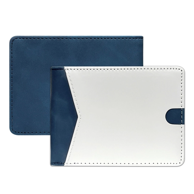 New Arrival Sublimation Gray/Black/Blue/Brown PU Leather Blank Wallet Cover for Business Cards, Credit Cards, Boarding Passes
