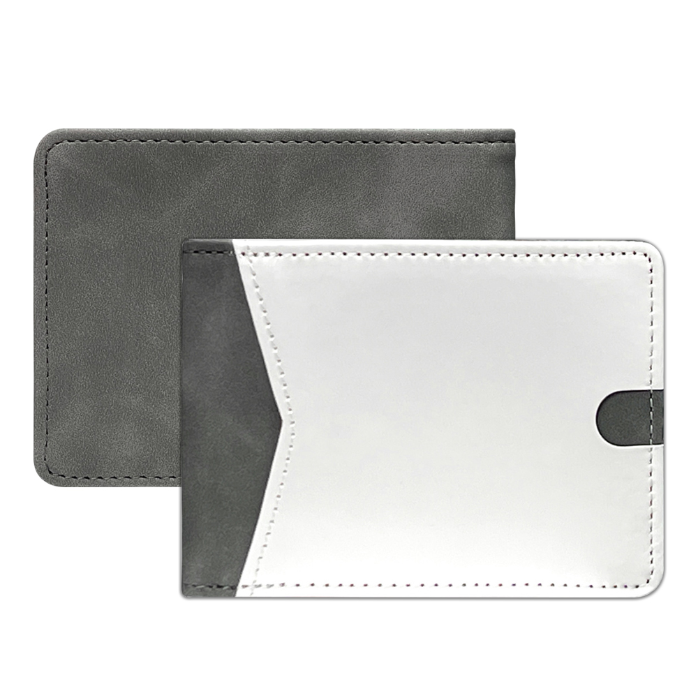 New Arrival Sublimation Gray/Black/Blue/Brown PU Leather Blank Wallet Cover for Business Cards, Credit Cards, Boarding Passes