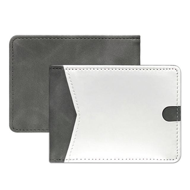 New Arrival Sublimation Gray/Black/Blue/Brown PU Leather Blank Wallet Cover for Business Cards, Credit Cards, Boarding Passes
