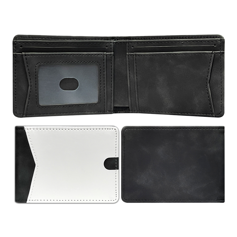 New Arrival Sublimation Gray/Black/Blue/Brown PU Leather Blank Wallet Cover for Business Cards, Credit Cards, Boarding Passes