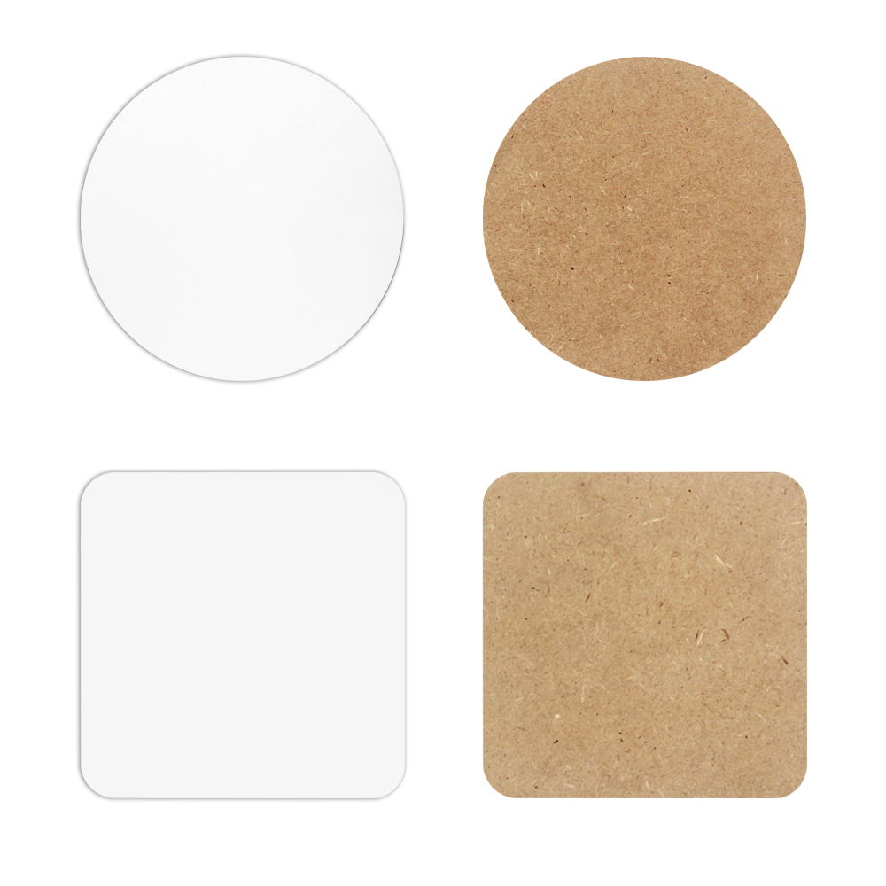 Sublimation MDF Coasters DIY Square/Round MDF Cup Pad with Cork & without Cork