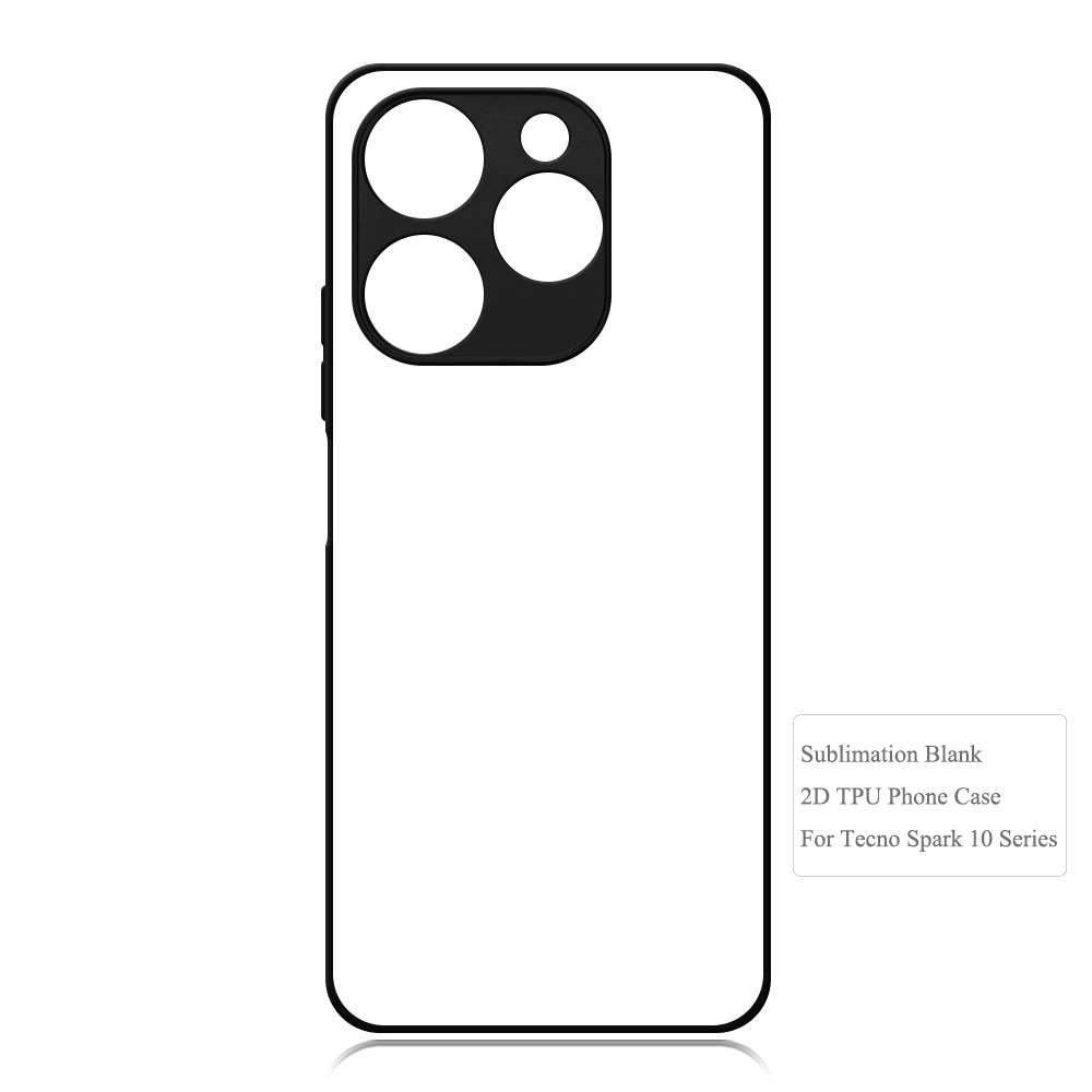 Smooth Sides!!! For Tecno Spark 10 Series Sublimation 2D TPU Silicone Phone Case Cover With Aluminum Insert