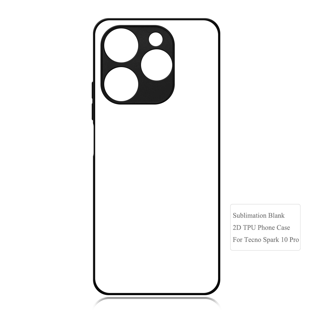 Smooth Sides!!! For Tecno Spark 10 Series Sublimation 2D TPU Silicone Phone Case Cover With Aluminum Insert