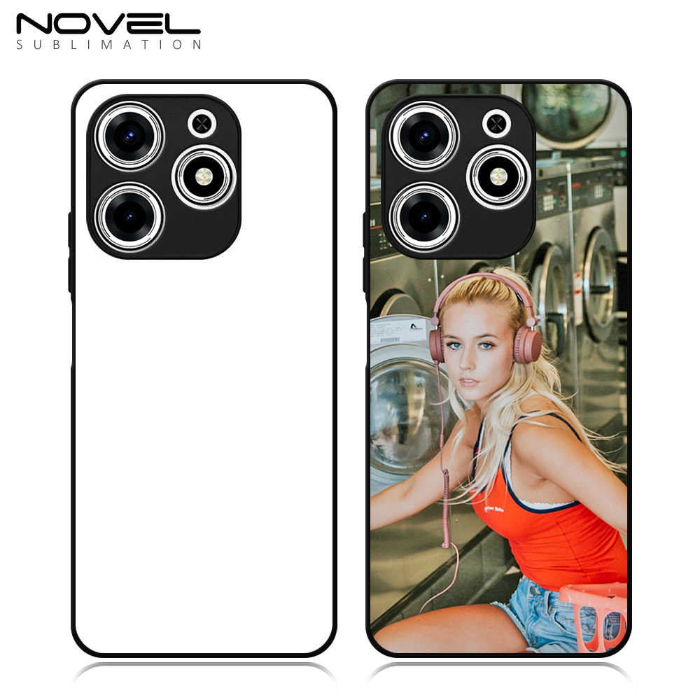 Smooth Sides!!! For Tecno Spark 10 Series Sublimation 2D TPU Silicone Phone Case Cover With Aluminum Insert