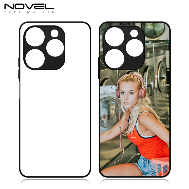 Smooth Sides!!! For Tecno Spark 10 Series Sublimation 2D TPU Silicone Phone Case Cover With Aluminum Insert